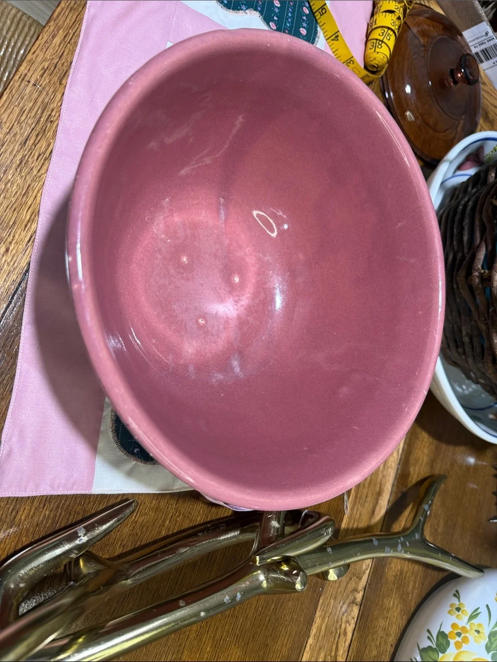Bauer Ribbed ringware rare 10.5” rose mauve Mixing Bowl